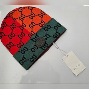 Brand New Gucci Red/Orange/Green Beanie